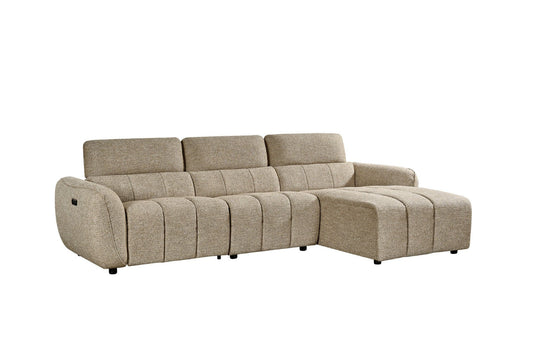 Turin Electric Recliner Sofa Mocha Right Hand
