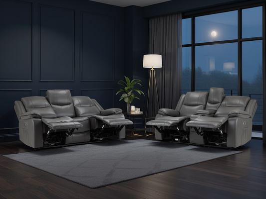 Harald Electric Recliner Sofa Grey 3+2 Seater